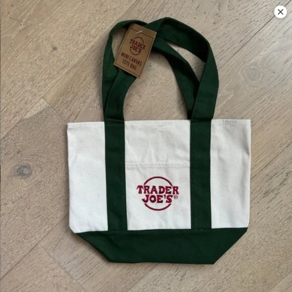 NWT Trader Joe’s Mini Canvas Tote Bag Red NEW - Picture 1 of 1